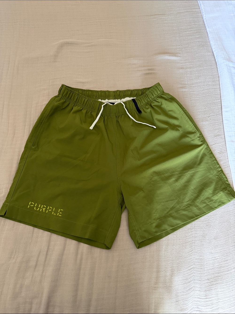 Green 'PURPLE' Logo Athletic/Swim Shorts